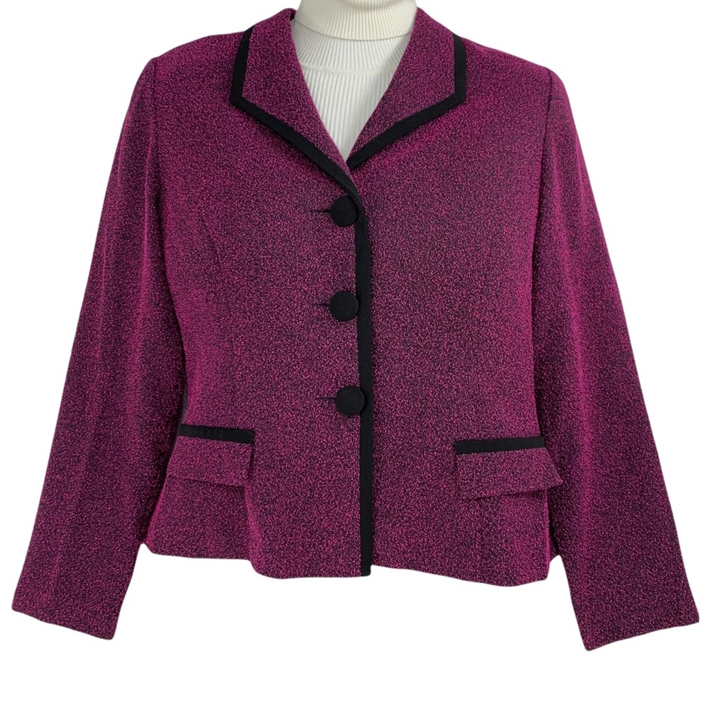 Vintage Three Button Blazer, Pink and Black